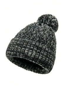 1pc Colorful Stylish Women's Knitted Beanie Hat, Multi-Color Options, Fashionable & Warm, Suitable For Daily Use And Christmas - Colorful Single Ball Knitted Hat - View 16