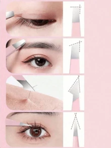 4件套专业不锈钢眉镊套装，精密镊子，适用于面部毛发/内生毛发/刺去除，美容修容工具 - 彩色 - 查看 6