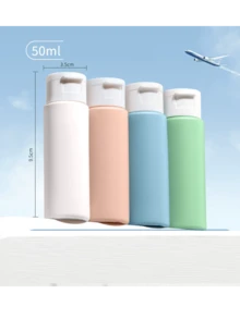 4 件便携式 60ml 水润乳液分装瓶旅行瓶防漏可再填充乳液容器旅行必需品旅行配件旅行必备品海滩度假暑假学校配件返校用品