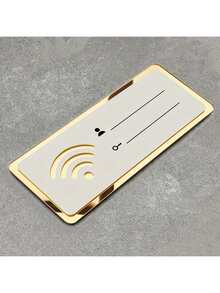 1 Piece Of Wifi Logo, Wireless Network Acrylic Tag, Wall Cover, Password Logo Sticker Best Gifts Birthday Graduation - Gold - View 4