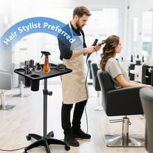 Salon Tray On Wheels, Salon Rolling Tray With Adjustable Height, Hair Stylist Tray, Suitable For Tattoo Tray And Dental Tray Rolling Tray, Salon Tray, Salon Station, Tattoo Tray, Salon Tray On Wheels, Stylist Tray - Black 158 - View 2