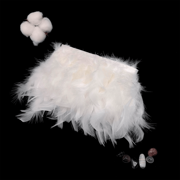 2 yardas (4-6 pulgadas) de plumas de pavo blancas para decorar con borlas - Plumas naturales y esponjosas para vestidos de novia, decoraciones de fiesta, manualidades DIY - Elegantes adornos para disfraces, pinzas para plumas fáciles de usar - Ideales para fiestas de cosplay, bodas y proyectos de moda, accesorios de boda, suministros para manualidades, detalles decorativos, textura suave, entusiastas de la artesanía, accesorios de boda, material ligero, diseñadores de moda