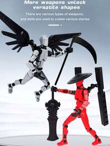 5 Stücke/1 Packung bewegliche Actionfigur mit Waffen als Geburtstagsgeschenk, Dekorationen für Feiertage, Inneneinrichtung, verschiedene Partys und Feiertagsdekorationen.