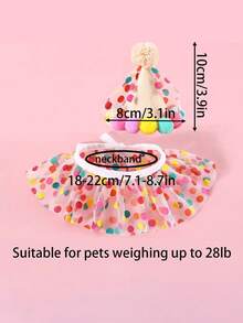 PETSIN 2 cái/bộ khăn choàng và mũ sinh nhật cho chó và mèo cưng, phụ kiện quần áo tiệc sinh nhật cho thú cưng, phụ kiện màu cầu vồng, quà tặng sinh nhật tuyệt vời cho thú cưng - Nhiều màu - Xem 9