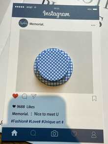 纯色格子图案磁性手机支架适用于 、Android 手机，生日、家人、朋友礼物推拉式手机握把手机配件 - 彩色 - 查看 11