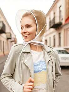 1/3/5 piezas Poncho de lluvia transparente y a prueba de agua con visera, protege el peinado, sombrero de lluvia de plástico, sombrero a prueba de viento y lluvia unisex, sombrero de lluvia portátil y conveniente