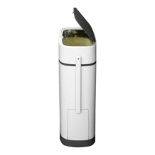 14L Slim Plastic Waste Bin With Built-In Toilet Brush - Default - View 7