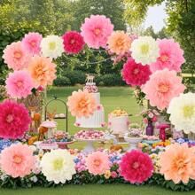 5 Peças Conjunto de Flores de Papel Coloridas de Carnaval, Decorações de Flores de Papel Multicoloridas, Bolas de Flores de Papel Gigantes DIY, Adequadas para Casamentos, Aniversários, Chás de Bebê, Festivais, Festas de Primavera, Vitrines, Cenários Internos/Externos para Festas em Todas as Estações, Decoração de Parede para Cabine Fotográfica, Centros de Mesa para Casamentos