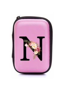 Túi đựng đồ chữ cái A-Z màu hồng EVA, in họa tiết hoa hồng trắng, lý tưởng để đựng dây cáp du lịch, dây USB, phụ kiện điện tử, tai nghe lễ hội âm nhạc và đồ dùng công nghệ khi đi du lịch, đi làm, đi học, ở ký túc xá. Món quà tuyệt vời cho Ngày Nhà giáo. - Nhiều màu - Xem 13