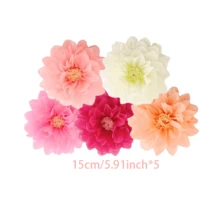 5 Peças Conjunto de Flores de Papel Coloridas de Carnaval, Decorações de Flores de Papel Multicoloridas, Bolas de Flores de Papel Gigantes DIY, Adequadas para Casamentos, Aniversários, Chás de Bebê, Festivais, Festas de Primavera, Vitrines, Cenários Internos/Externos para Festas em Todas as Estações, Decoração de Parede para Cabine Fotográfica, Centros de Mesa para Casamentos