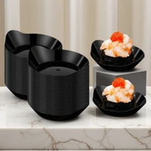 200/100/50 件 1 盎司迷你甜点盘，黑色小黑色开胃菜盘，用于盛放开胃菜、芝士蛋糕、草莓、冰淇淋 - 黑色 - 查看 7