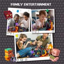 磁性积木矿山世界磁性洞穴世界建筑砖块立方体玩具套装 STEM 教育感官 2025 年最佳礼物，适合 3 岁以上男孩女孩 - 彩色 - 查看 10