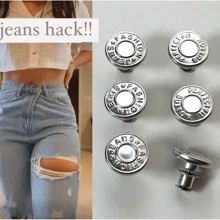 4件/6件/10件牛仔裤替换纽扣腰部免钉牛仔裤纽扣，银色字母腰扣多功能可拆卸塔扣牛仔裤裙腰部调整尺寸变化牛仔裤固定扣，免钉可拆卸牛仔裤纽扣替换套装，无需缝纽扣 - 彩色 - 查看 2