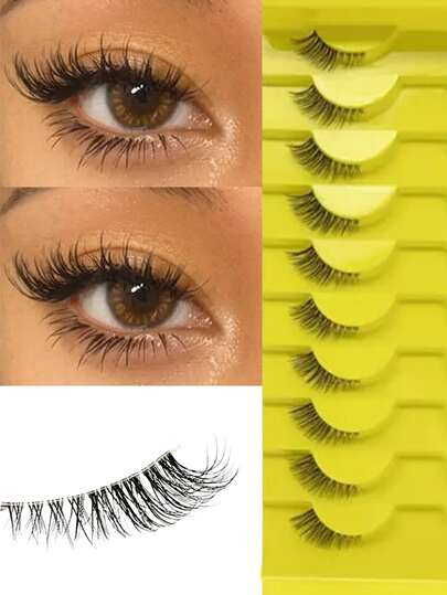 10 Cặp Lông Mi Giả Nửa Mắt, Lông Mi Mắt Mèo Tự Nhiên Dụng Cụ Trang Điểm Để Nối Dài Lông Mi Giả Chồn Mềm Mịn Trong Suốt Với Lông Mi Mắt Mèo Mỏng Tự Nhiên Lông Mi Giả 3D Mềm Mịn Mini Dễ Thương Lông Mi Nửa Mắt Siêu Ngắn, Thân Mỏng Và Trong Suốt, Đầu Dài, Cong Tự Nhiên, Có Thể Tái Sử Dụng, Rất Thích Hợp Cho Các Cô Gái Có Mắt Nhỏ, Thích Hợp Cho Lông Mi Giả Hẹn Hò Hàng Ngày Của Phụ Nữ, Lông Mi, Lông Mi Giả