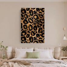 Framed 2D Flat 2D 1pc Wrapped Canvas Painting Cheetah Leopard Print Country Farmhouse Theme Large Wall Art, Golden And Pink, Perfect Gift For Festivals And His/Her, New House Abstract Canvas Painting, Home Office, Cheap Canvas Art Decoration - Framed(Framed) - View 5