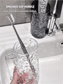 1 Stück, Gletscher Muster Zahnputzbecher, luxuriös minimalistischer Spülbecher, stilvolles Design & Premium Qualität, tragbar für Zuhause/Reisen, rutschfest & leicht zu reinigen, passend für Badezimmer Waschtisch, täglicher Gebrauch, ideal für Familien, Paar, Stilliebhaber, Minimalisten; tolles Geschenk für Einweihung, Hochzeit, Weihnachten, Geburtstage, neue Hausbesitzer, Reiseaccessoires, Dorm Essentials, Badezimmer Dekoration, Badezimmer Accessoires, Zahnbürstenabdeckung, Zahnbürstenhalter, Badezimmer Essentials