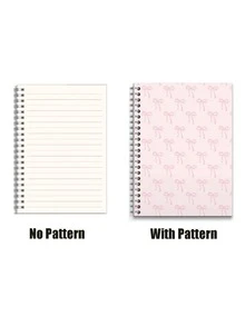 5.5x8.3 Inch, 160 Pages Fashion Pink Bow Spiral Notebook - Perfect Gift For Women And Girls, Stylish Notepad | Elegant Design | Durable Spiral Binding - 5.5x8.3 Inch - 80 Sheets/160 Pages - Diary With Week, Weather, Memo And Date Marks, School Supplies, Back To School Essential - Multicolor - View 6