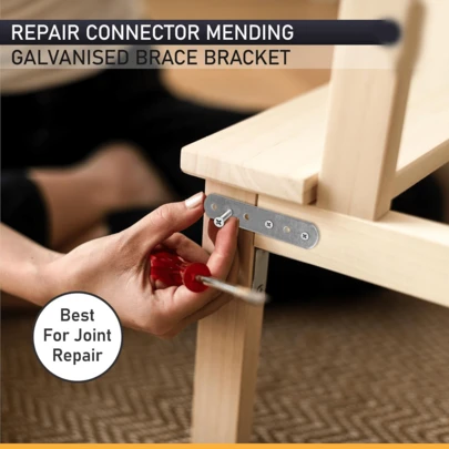 10 Stück Verbindungsplatte (16.5*1.9*0,3cm, mit Schrauben) gerade Reparaturverbindung feste Reparatur flache Halterung Stütze Metall verzinkt Verbinder