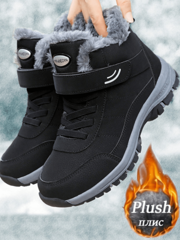 Bottes de neige épaisses et chaudes de couleur unie pour hommes, chaussures d'hiver, bottes cheville, modèles de couple, bottes courtes pour hommes