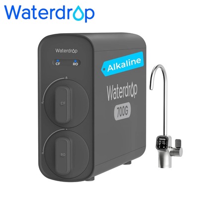 Filtr do wody Waterdrop G5P700A Alkaliczny, Mineralny pH+, Odwrócona Osmoza, Certyfikat NSF/ANSI 372, System Odwróconej Osmozy 700G, 8-stopniowy System Filtracji Wody RO, 2:1 Czystość do Odpływu, Inteligentny Kran LED