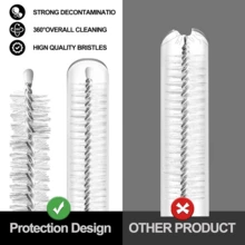 5件装304不锈钢吸管刷适用于杯子、水壶、管道、键盘、多用途清洁刷 - 白色 - 查看 3