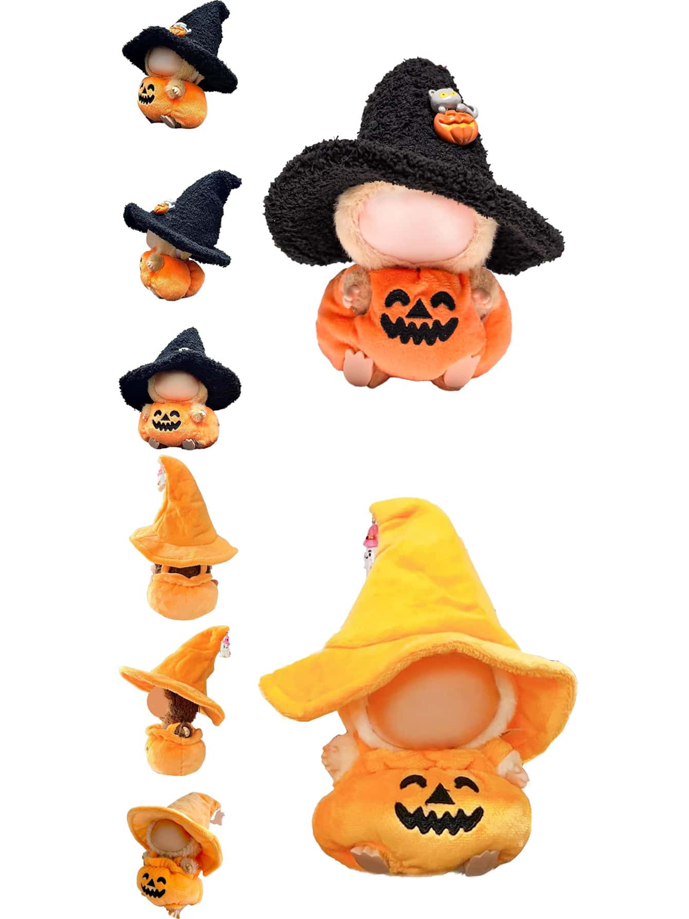 适合 娃娃的衣服，时尚娃娃衣服套装可爱主题设计师玩具服饰配饰适合收藏家粉丝展示（小南瓜） - 彩色 - 查看 1