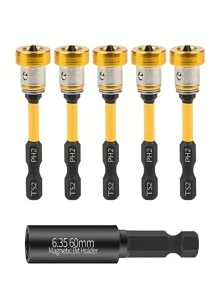 1 件强磁定位钻头 | 防滑抗冲击设计，黑色钢头 - 抗冲击，防水地板安装工具，用于木工和天花板安装，石膏板，头。防水，适用于木质/硬地板、办公室使用、万圣节和圣诞节礼物，圆形螺丝刀工具。 - 彩色 - 查看 9