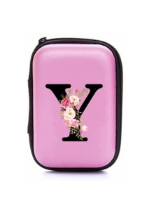 Túi đựng đồ chữ cái A-Z màu hồng EVA, in họa tiết hoa hồng trắng, lý tưởng để đựng dây cáp du lịch, dây USB, phụ kiện điện tử, tai nghe lễ hội âm nhạc và đồ dùng công nghệ khi đi du lịch, đi làm, đi học, ở ký túc xá. Món quà tuyệt vời cho Ngày Nhà giáo. - Nhiều màu - Xem 20