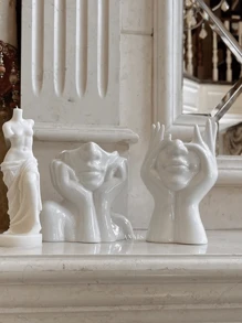 1pc Abstract Human Figure Vase Decor - Suitable For Home, Hotel, Restaurant Tabletop And Entrance Decoration, Can Also Be Used For Hydroponics Flowers And Plants, Suitable For All Seasons, Can Be Used As Home Decor, Vanity Decor, Vase, Tabletop Decoration, Etc. - Multicolor - View 6