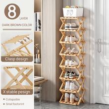 Senmeo Wood Shoe Rack Foldable Shoe Organizer Shoe Storage For Small Spaces Free Standing Shelf For Entryway, Bedroom, Garage (6/8Tiers,Primary Colors) - Maple - Xem 11