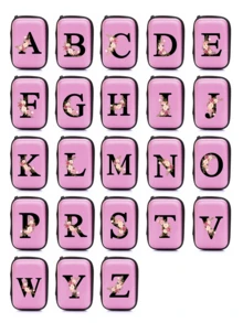 Túi đựng đồ chữ cái A-Z màu hồng EVA, in họa tiết hoa hồng trắng, lý tưởng để đựng dây cáp du lịch, dây USB, phụ kiện điện tử, tai nghe lễ hội âm nhạc và đồ dùng công nghệ khi đi du lịch, đi làm, đi học, ở ký túc xá. Món quà tuyệt vời cho Ngày Nhà giáo. - Nhiều màu - Xem 2