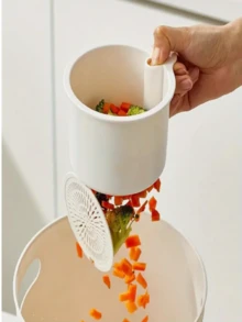 1 Stück multifunktionaler hängender Spülbeckenkorb - Knopfablauf & Aufbewahrungsdesign, abnehmbarer Filter, 1-Sekunden-Installation, strapazierfähiges Kunststoffmaterial, Küchen- & Badaufbewahrung, platzsparend, stabile Konstruktion