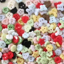 20/30/50 piezas Botones pequeños con diseño de flores de dos ojos con apariencia cerámica y brillo, botones decorativos para camisa, chaqueta, costura a mano, accesorios DIY de aplicación - Multicolor - Ver 20