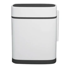14L Slim Plastic Waste Bin With Built-In Toilet Brush - Default - View 5