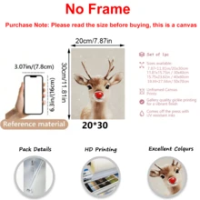 1pc Rural Santa Claus Reindeer, Canvas Wall Art Print, Farmhouse Christmas Canvas Wall Art Decoration, Christmas, Wall Arts, Posters, Wall Art With Frame - Canvas (Optional Frame) Home Decor Christmas Decorations Room Decor