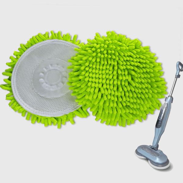 2 paños de limpieza reutilizables, aptos para Shark S7000 T2 T21 U6002 Mopa de vapor, paño de limpieza de chenilla verde para cocina y sala de estar (sin incluir la mopa)