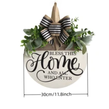 Front Door Welcome Sign Wreath Doorplate Decoration No Solicitation Fun Wooden Sign Festive Supplies - ngôi nhà ngọt ngào - Xem 2