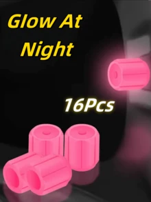 16PCs Glow In The Dark Tire Valve Stem Caps - ABS Plastic Air Cap Cover For Cars, Trucks, Bikes - Green, Blue, Pink, Glowing Red In The Dark - Round, Durable And Stylish Accessories For Increased Nighttime Visibility | Vibrant Valve Covers | Lightweight Plastic Cap, Tire Valve Stem Caps - Multicolor - View 13