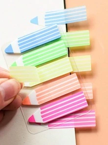 3/1pc Vintage European Style Cute Cartoon Head PET Sticky Notes, Suitable For Student Messages, Office Marking, Teachers, Reusable, Back To School Essential