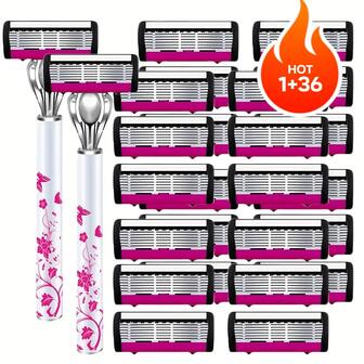 6-Layer Blade Shaver, Manual Shaver, Hair Removal Knife Suitable For Female Armpit Hair, Private Area, Area, Armpit, Male And Female Hair Removal, Shaver, Shaver, Female Hair Removal Device Made Of Stainless Steel Material, Odorless, Suitable For The Body, Classic Shaver With Handle, Replaceable Blade, Suitable For Legs