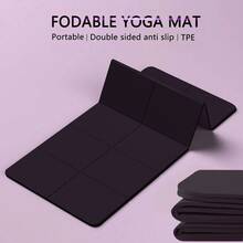 180x60cm TPE Foldable & Storable Yoga Mat, Single/Double Person Thick & Wide Non-Slip Mat - Suitable For Yoga, Jumping Rope, Sit-Ups, Dancing, Napping Floor Mat - Multicolor - View 2