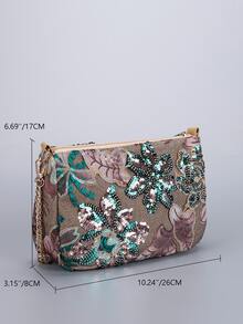 Túi đeo vai thêu hoa sequin, Túi đeo chéo có dây đeo có thể điều chỉnh, Ví đeo chéo thời trang dành cho nữ, Vật dụng cần thiết khi đi du lịch, Duyên dáng hoài cổ, Thích hợp cho các bữa tiệc, kỳ nghỉ, mua sắm, hẹn hò và đi làm. (Cắt họa tiết ngẫu nhiên) - Nhiều màu - Xem 2