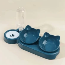 Elevated Pet Feeder Automatic Drinker With Triple Limiter - 藍色 - 查看 10
