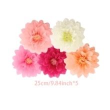 5 Peças Conjunto de Flores de Papel Coloridas de Carnaval, Decorações de Flores de Papel Multicoloridas, Bolas de Flores de Papel Gigantes DIY, Adequadas para Casamentos, Aniversários, Chás de Bebê, Festivais, Festas de Primavera, Vitrines, Cenários Internos/Externos para Festas em Todas as Estações, Decoração de Parede para Cabine Fotográfica, Centros de Mesa para Casamentos