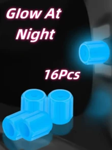 16PCs Glow In The Dark Tire Valve Stem Caps - ABS Plastic Air Cap Cover For Cars, Trucks, Bikes - Green, Blue, Pink, Glowing Red In The Dark - Round, Durable And Stylish Accessories For Increased Nighttime Visibility | Vibrant Valve Covers | Lightweight Plastic Cap, Tire Valve Stem Caps - Multicolor - View 17