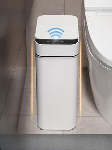 1 pieza Cubo de basura con sensor sin contacto de 12L, rango de detección de 40cm, tapa automática, cubo de basura automático impermeable y estrecho para cocina, sala de estar, baño, decoración del hogar, fiesta festiva, regalo - Multicolor - Ver 12