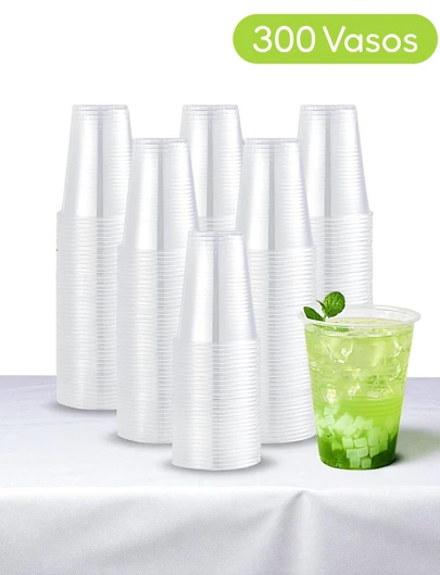300 Vasos Desechables Transparente 6 Paquetes de 50 vasos cada uno Vaso Desechable Transparente Primo de 8 Onzas Líquidas Paquete Económico de 300 Unidades