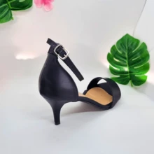 Sandalia de tacon Alto 6 cm Para ocaciones formales - Negro - Ver 5