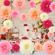 5 Peças Conjunto de Flores de Papel Coloridas de Carnaval, Decorações de Flores de Papel Multicoloridas, Bolas de Flores de Papel Gigantes DIY, Adequadas para Casamentos, Aniversários, Chás de Bebê, Festivais, Festas de Primavera, Vitrines, Cenários Internos/Externos para Festas em Todas as Estações, Decoração de Parede para Cabine Fotográfica, Centros de Mesa para Casamentos