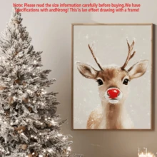 1pc Rural Santa Claus Reindeer, Canvas Wall Art Print, Farmhouse Christmas Canvas Wall Art Decoration, Christmas, Wall Arts, Posters, Wall Art With Frame - Canvas (Optional Frame) Home Decor Christmas Decorations Room Decor